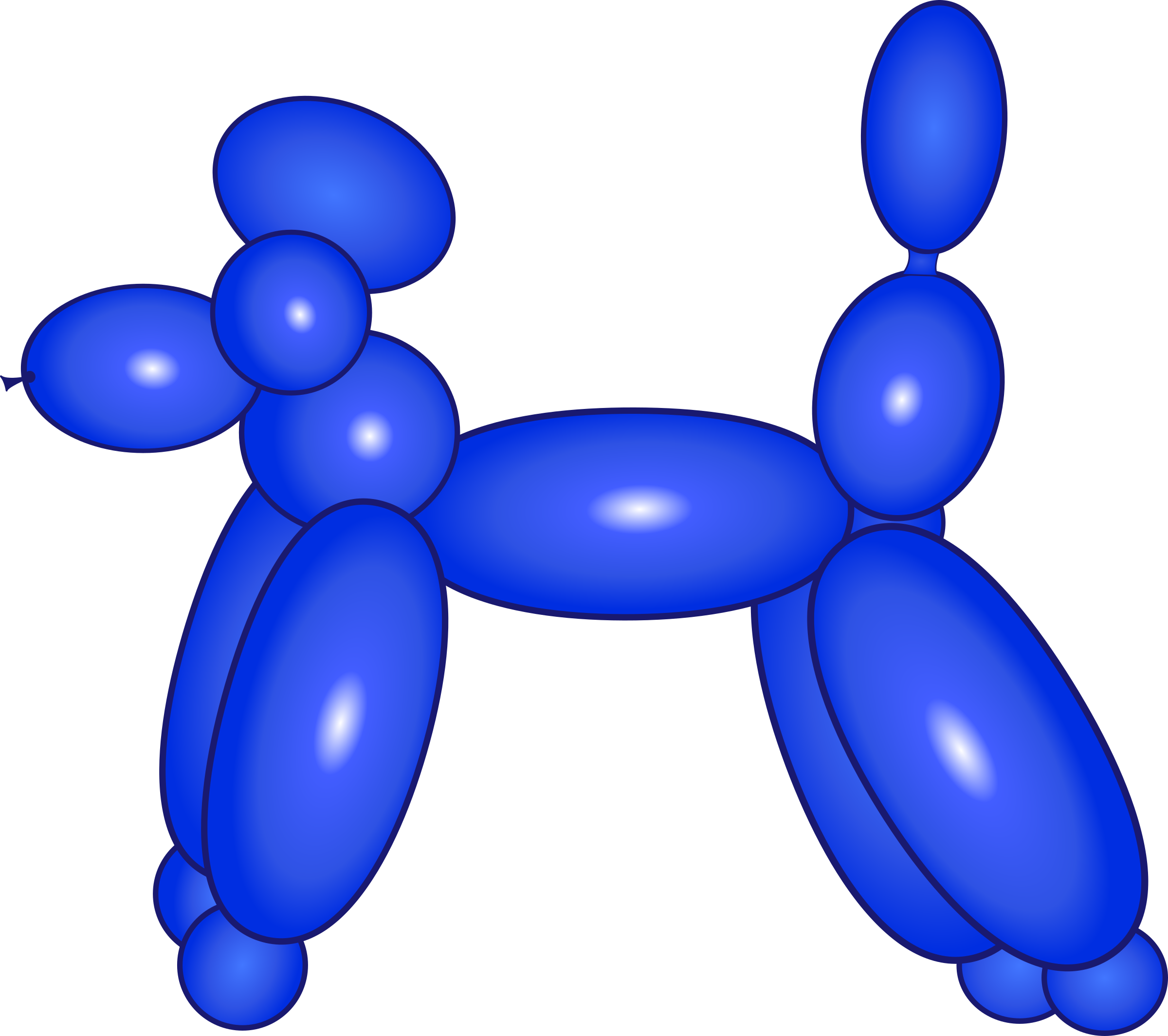 Dog blue big image. Clipart balloon shape
