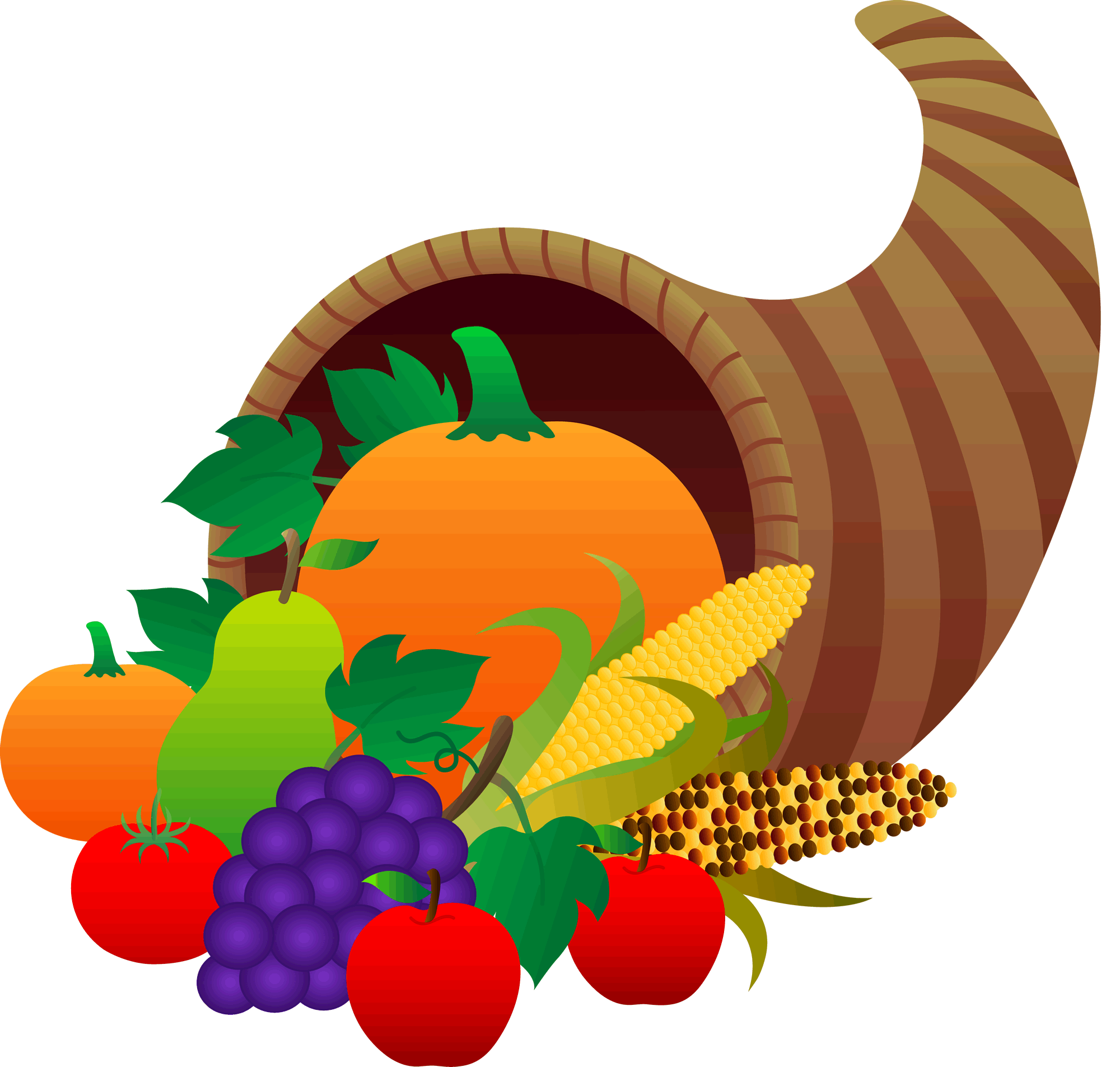 Happy thanksgiving cornucopia kid. Holidays clipart holiday meal