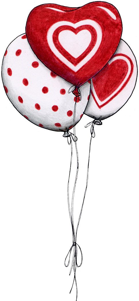 Valentine balloons digi art. Clipart balloon valentines