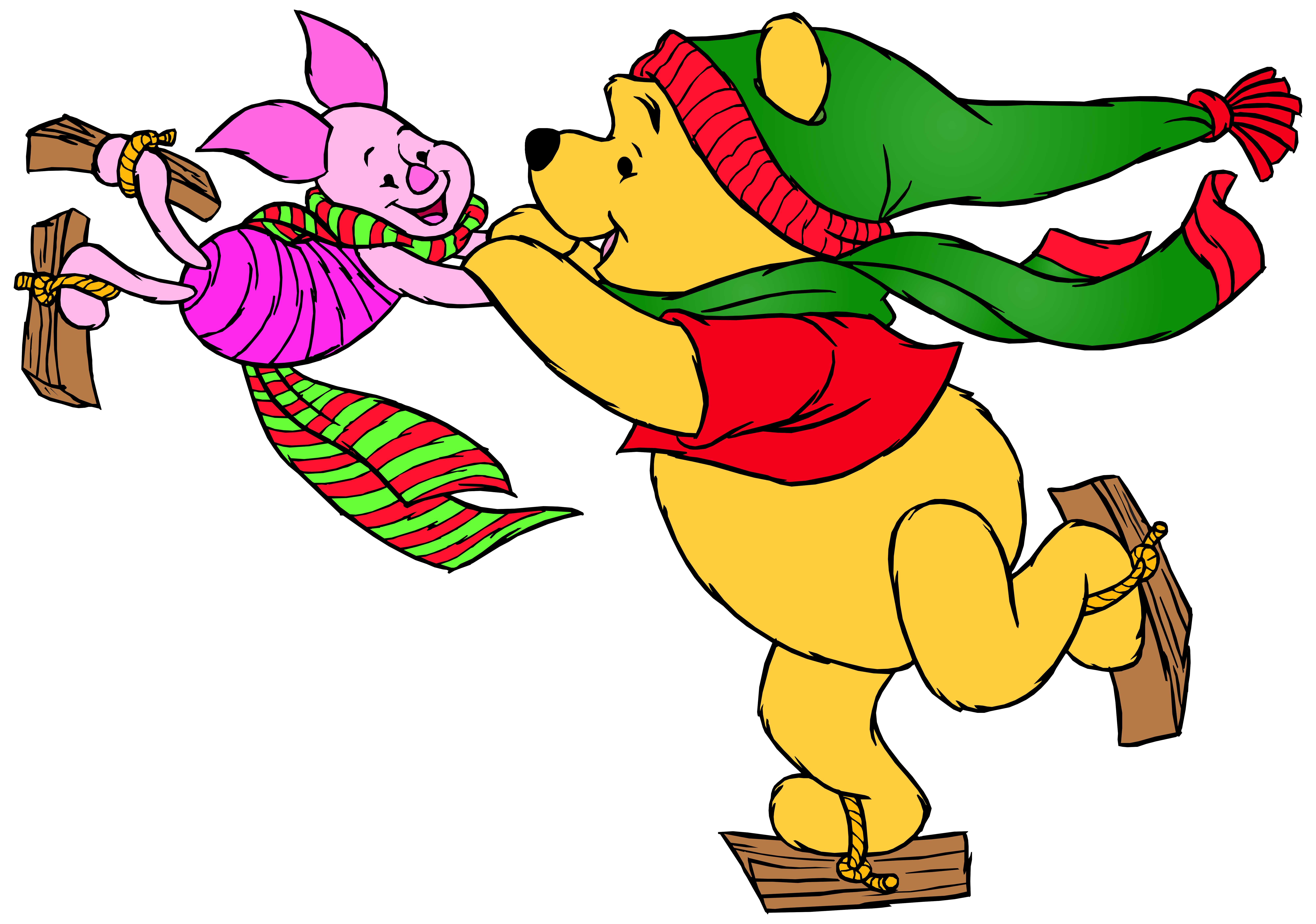 And piglet skating png. Winter clipart winnie the pooh