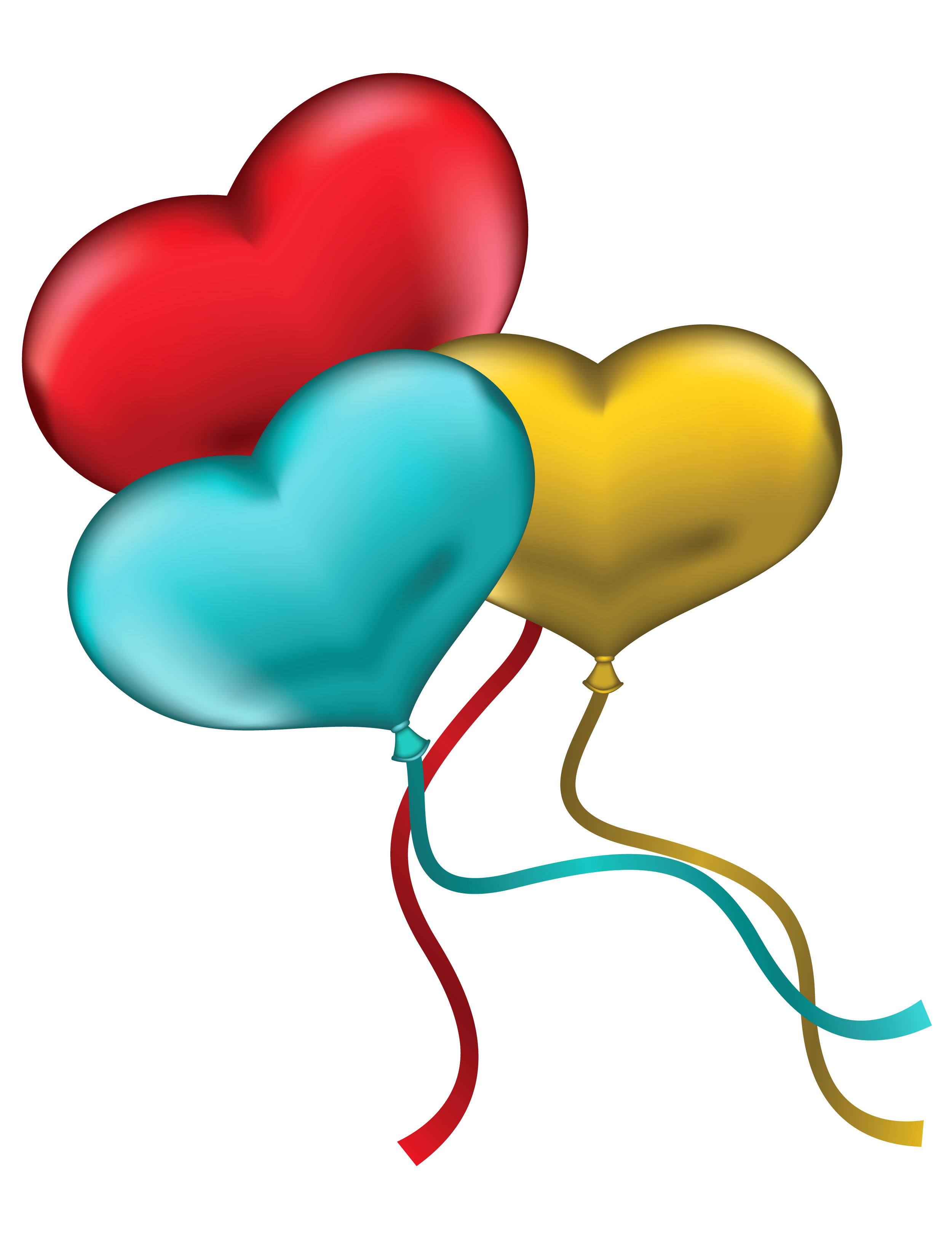 Red blue and yellow. Clipart birthday heart