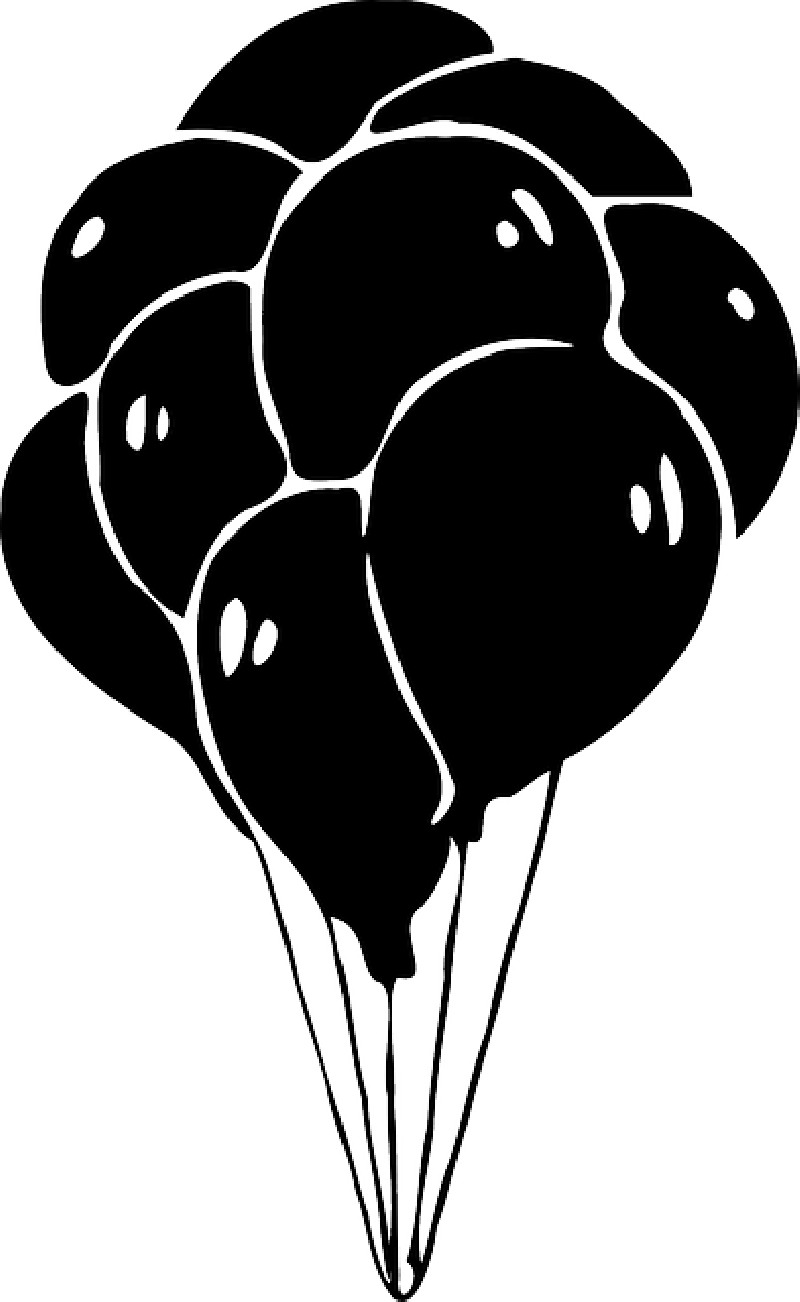 clipart balloons black and white