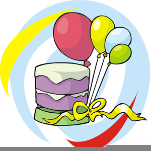 clipart balloons cake