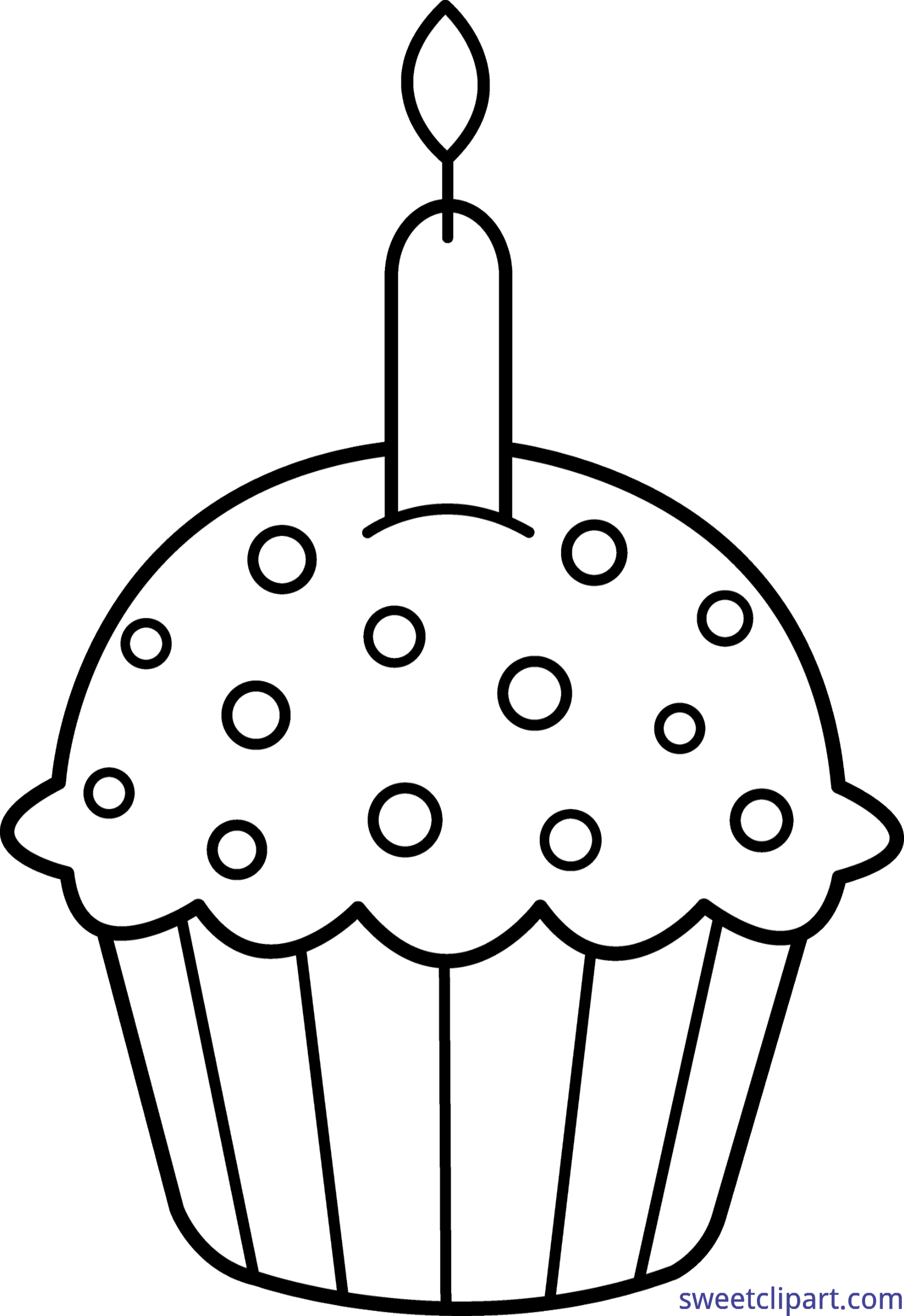 Birthday coloring page clip. Muffins clipart cupcake tumblr