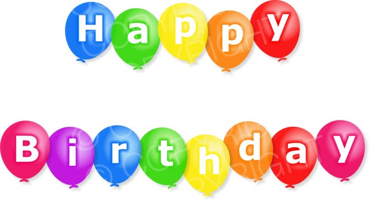 Clipart balloons message. Happy birthday text prawny