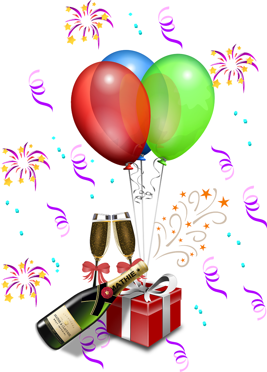 clipart balloons new years eve