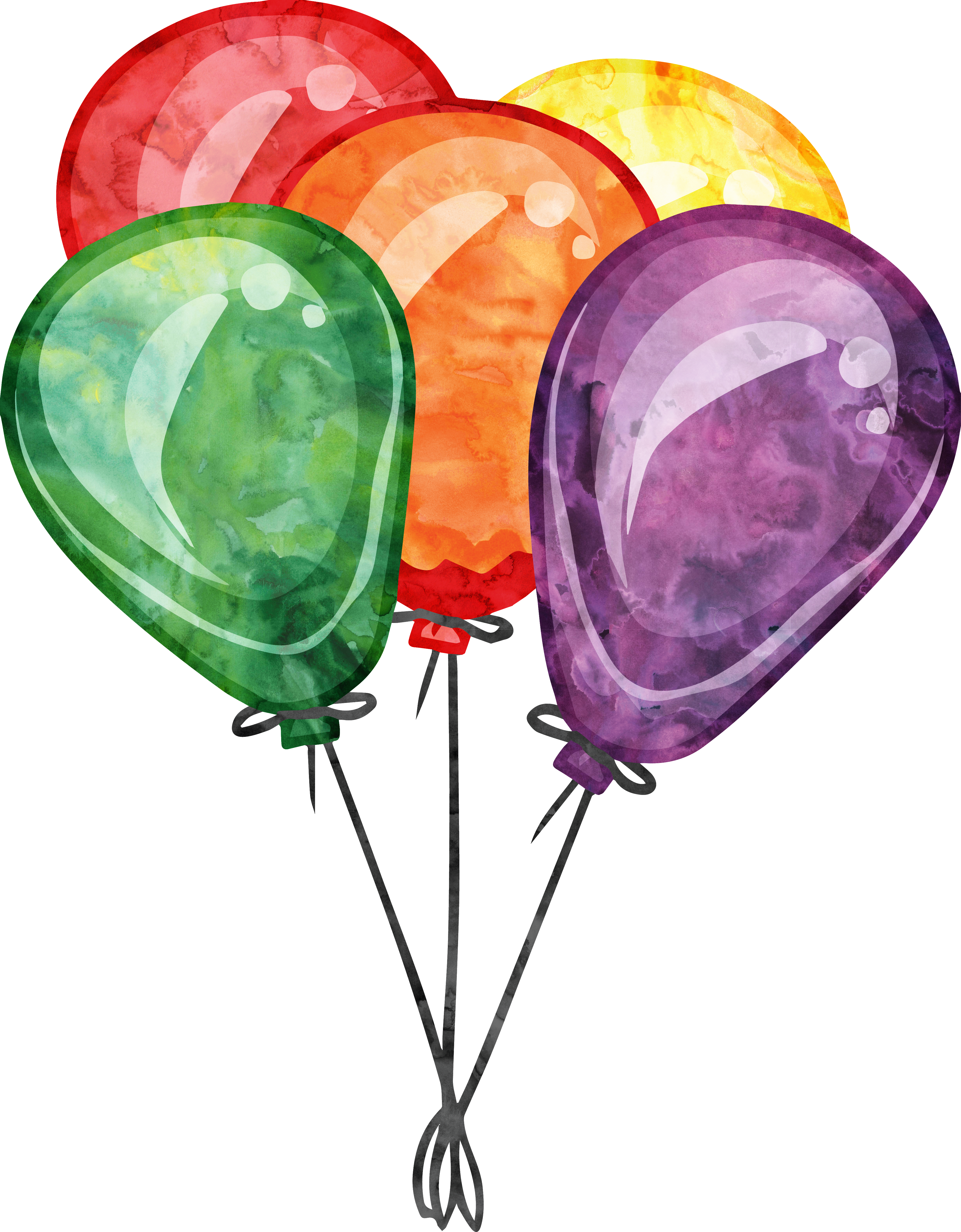Birthday balloon party clip. Lollipop clipart watercolor