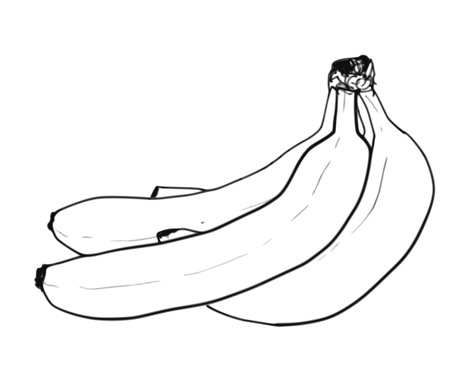 Public domain clip art. Coloring clipart banana