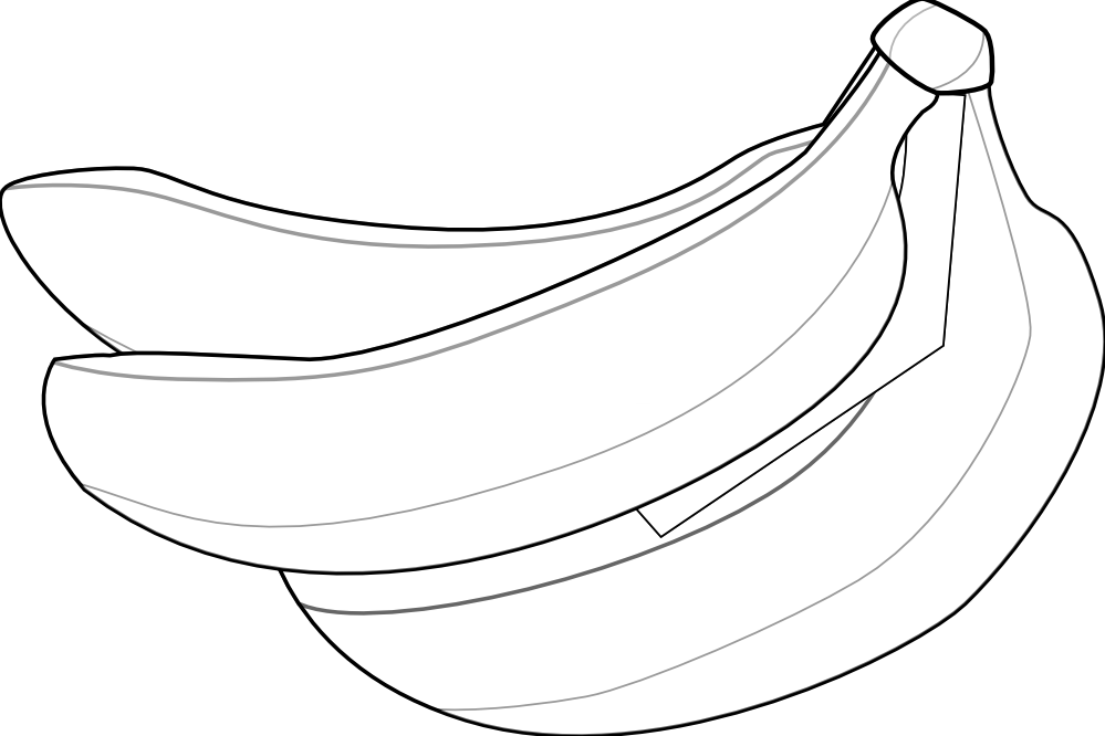clipart banana balck white