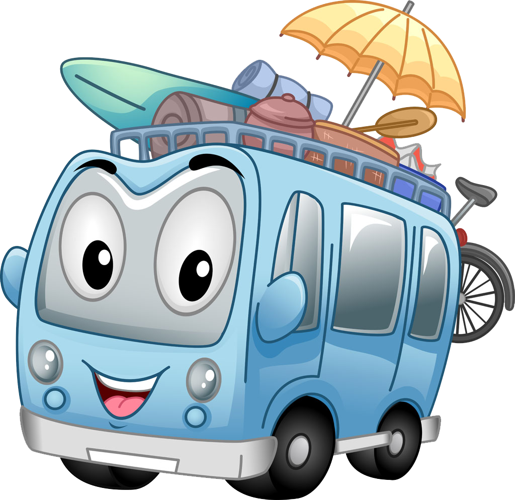 Minibus bus transprent png. Clipart banana car cartoon