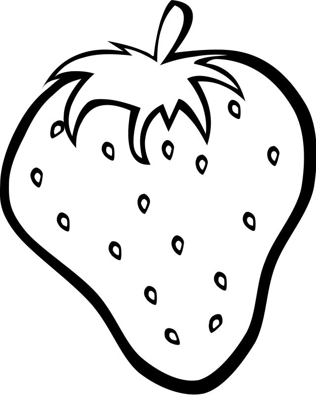 Page of big strawberry. Strawberries clipart coloring