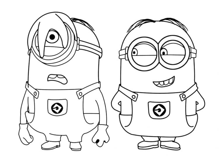 minion clipart black and white