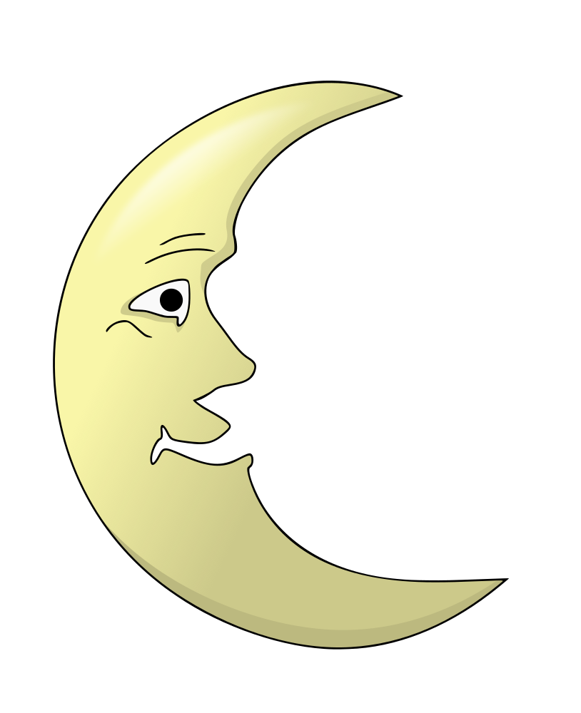 Crescent moon face pinterest. Kite clipart old