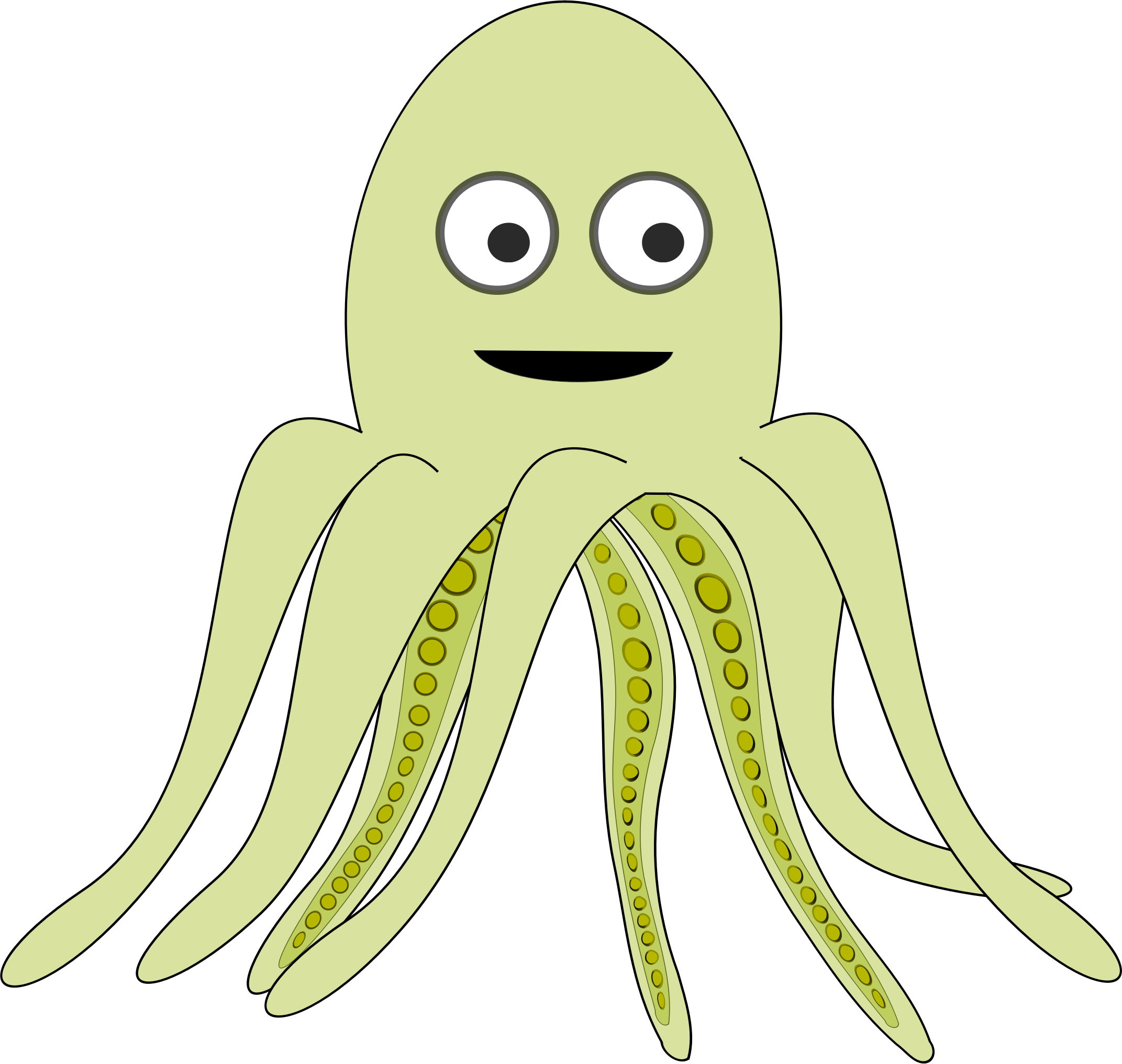 Cartoon big image png. Clipart octopus yellow