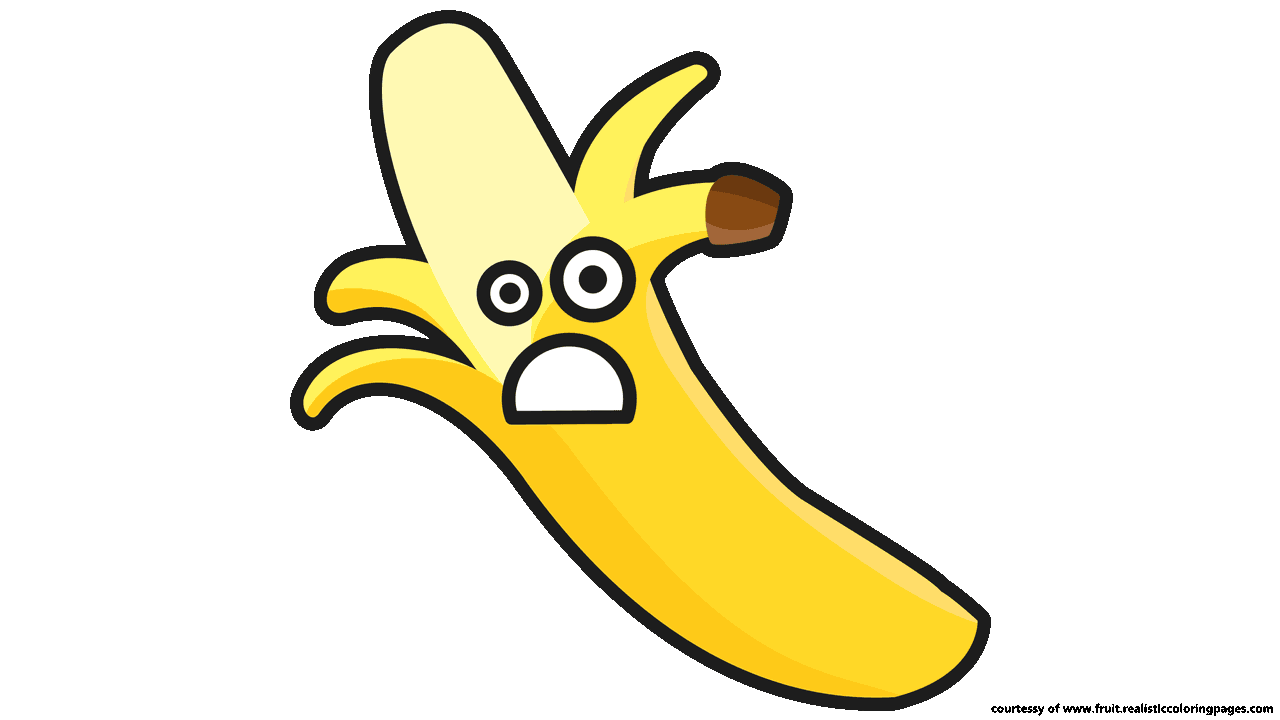 Pencil and in color. Clipart banana sad