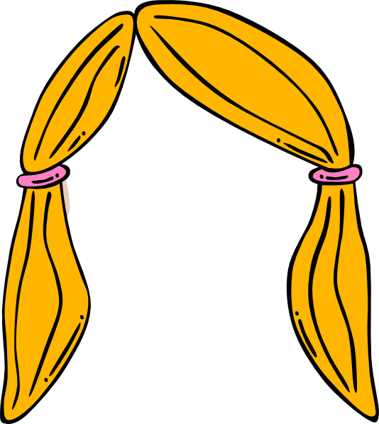 Blond girl hair clip. Clipart banana sad