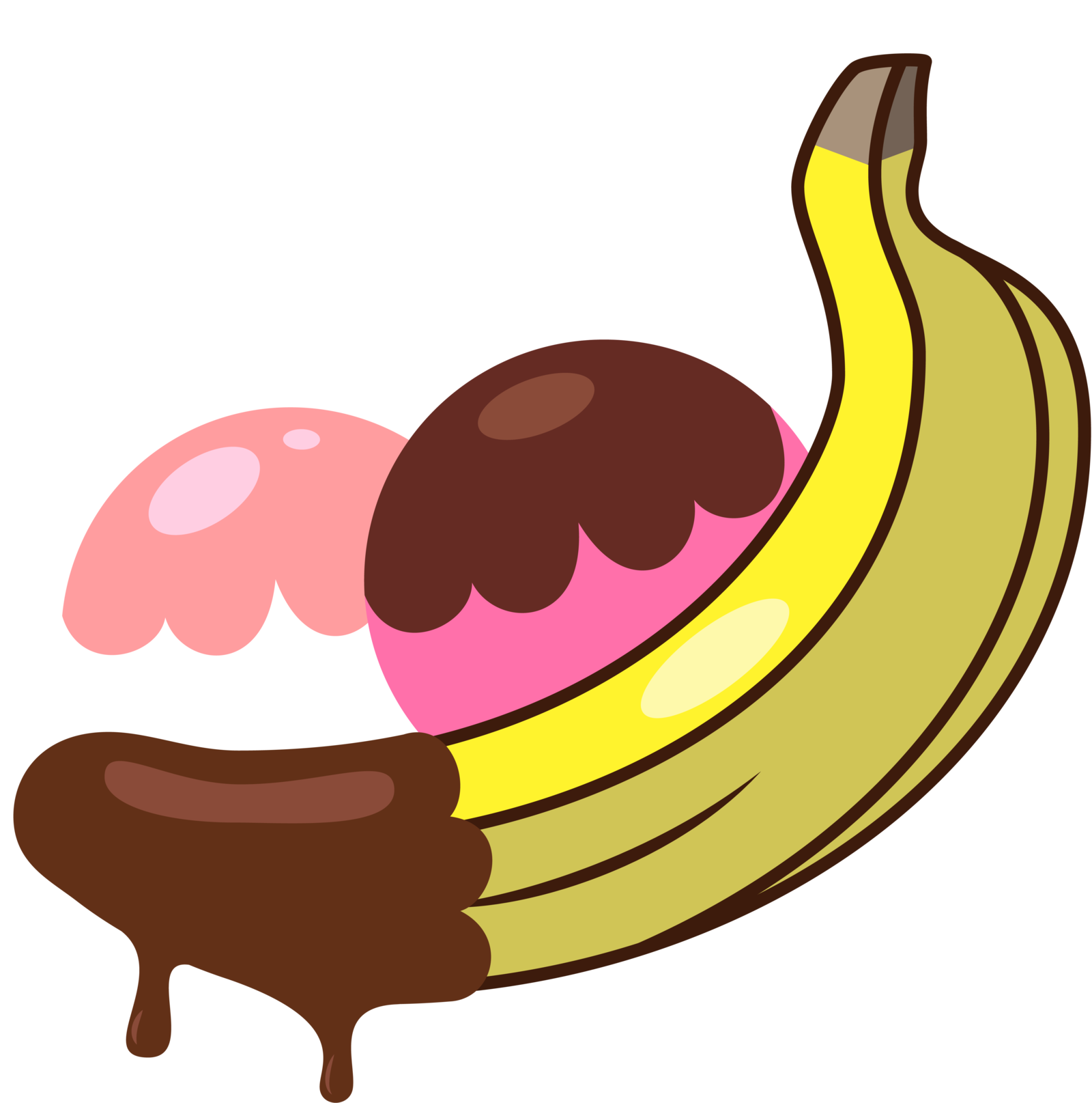 Split s cutie mark. Clipart banana vector