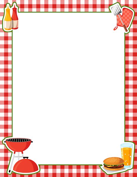 Bbq border cliparts zone. Cookout clipart blank