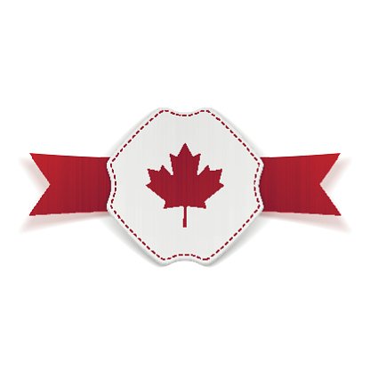 Red maple leaf on. Clipart banner canada day