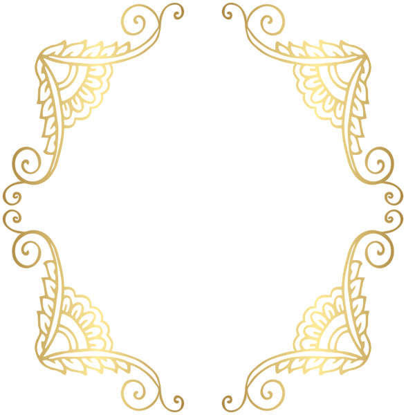Filigree border png. Golden frame clip art