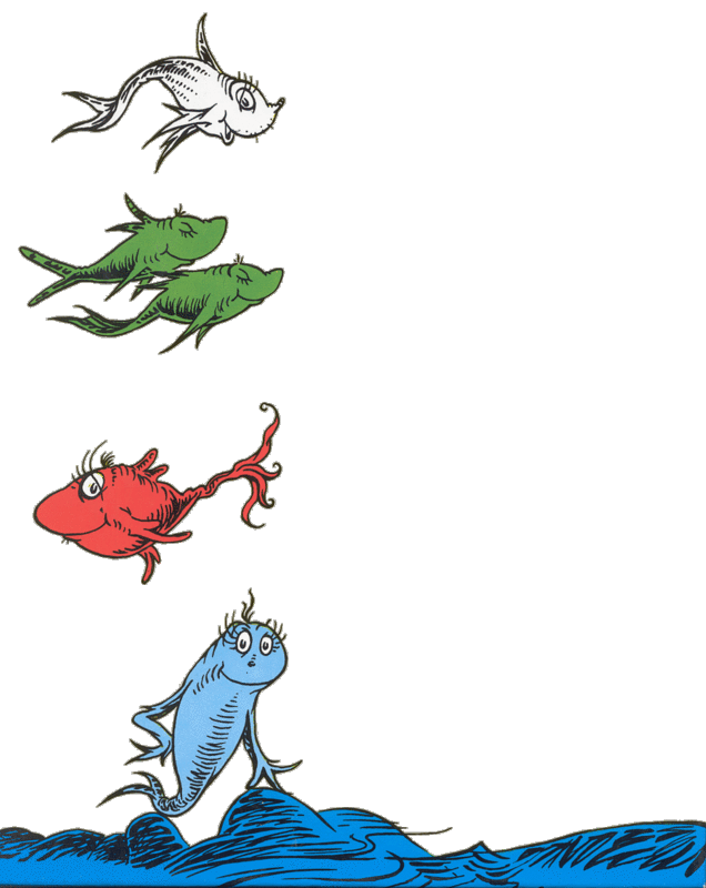 Clipart banner fish. One two red blue