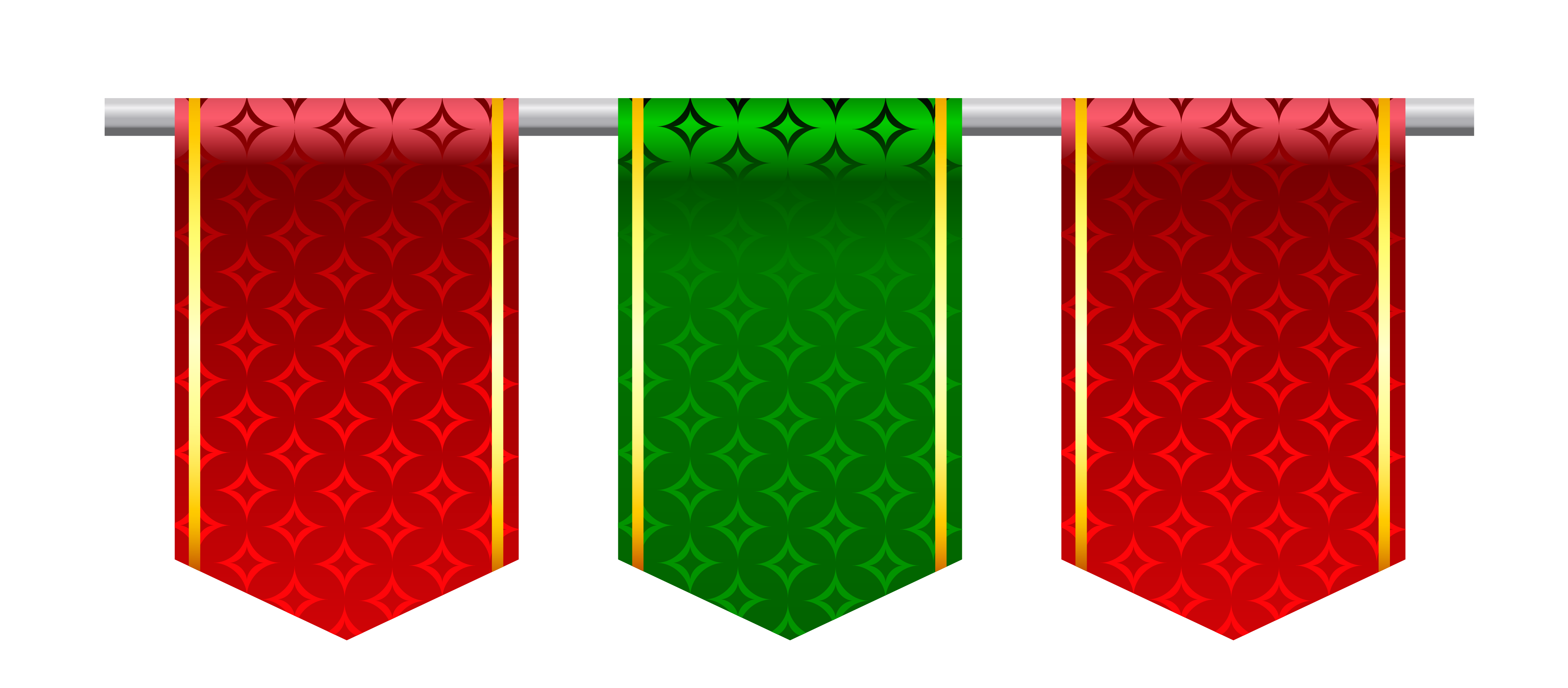 Red and green flags. Pattern clipart banner