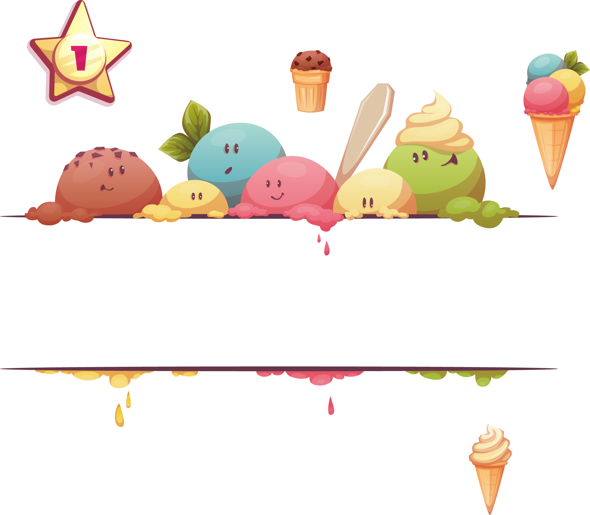 clipart banner ice cream