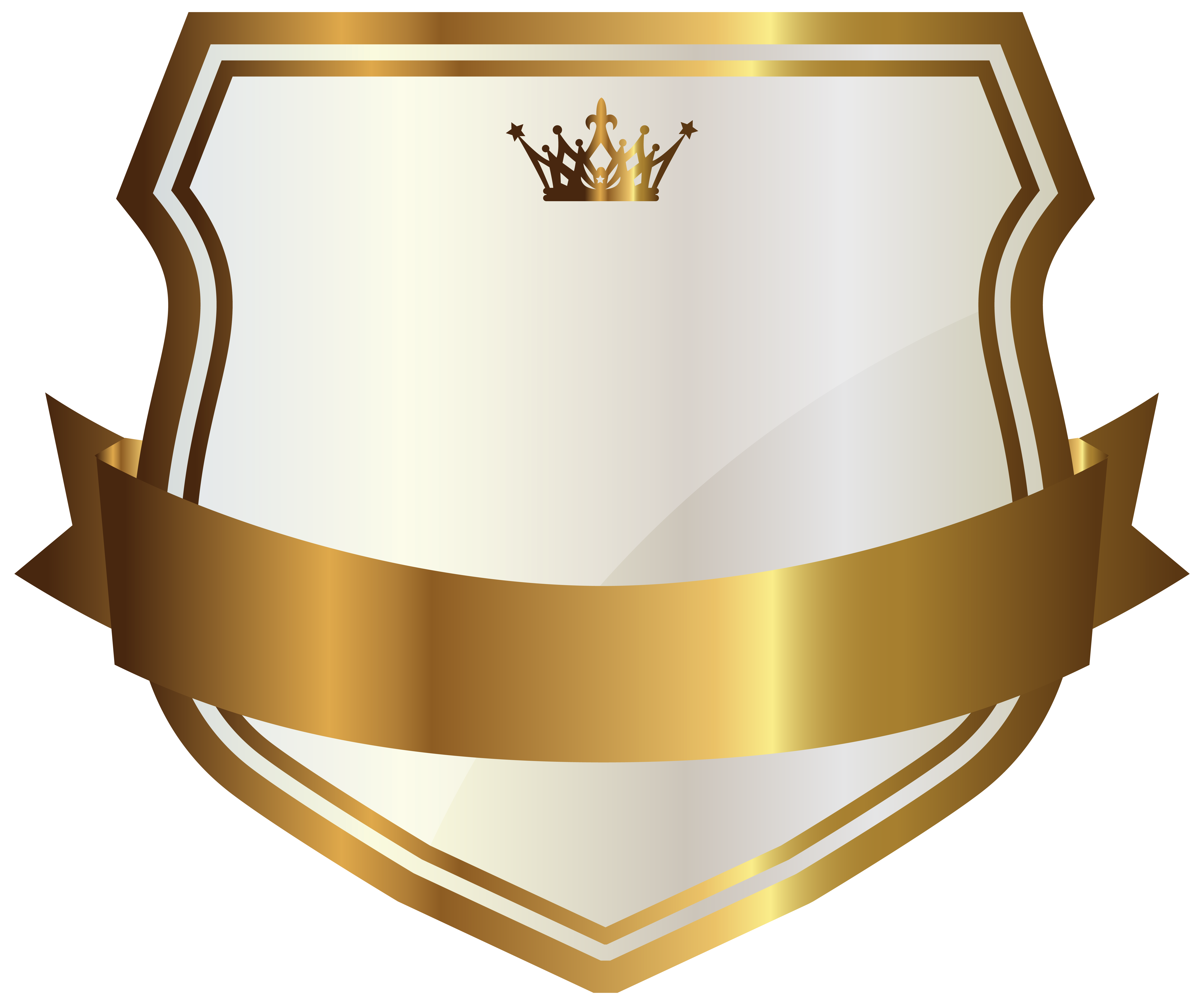 White label with gold. Clipart shield trophy