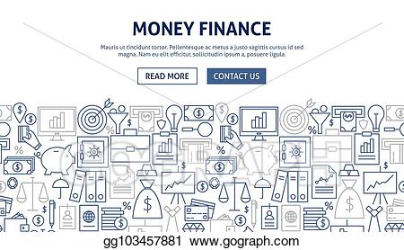 Clipart money banner. Vector illustration finance design