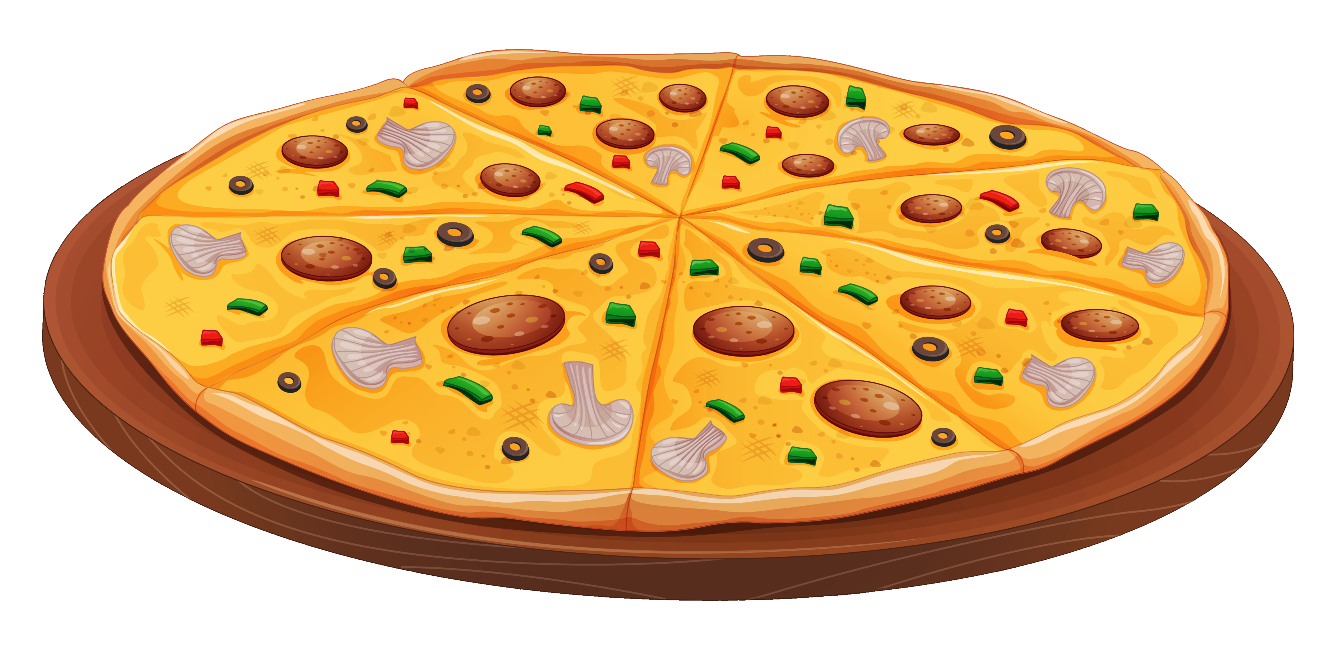 Fraction clipart half eaten pizza. With mushrooms png gallery