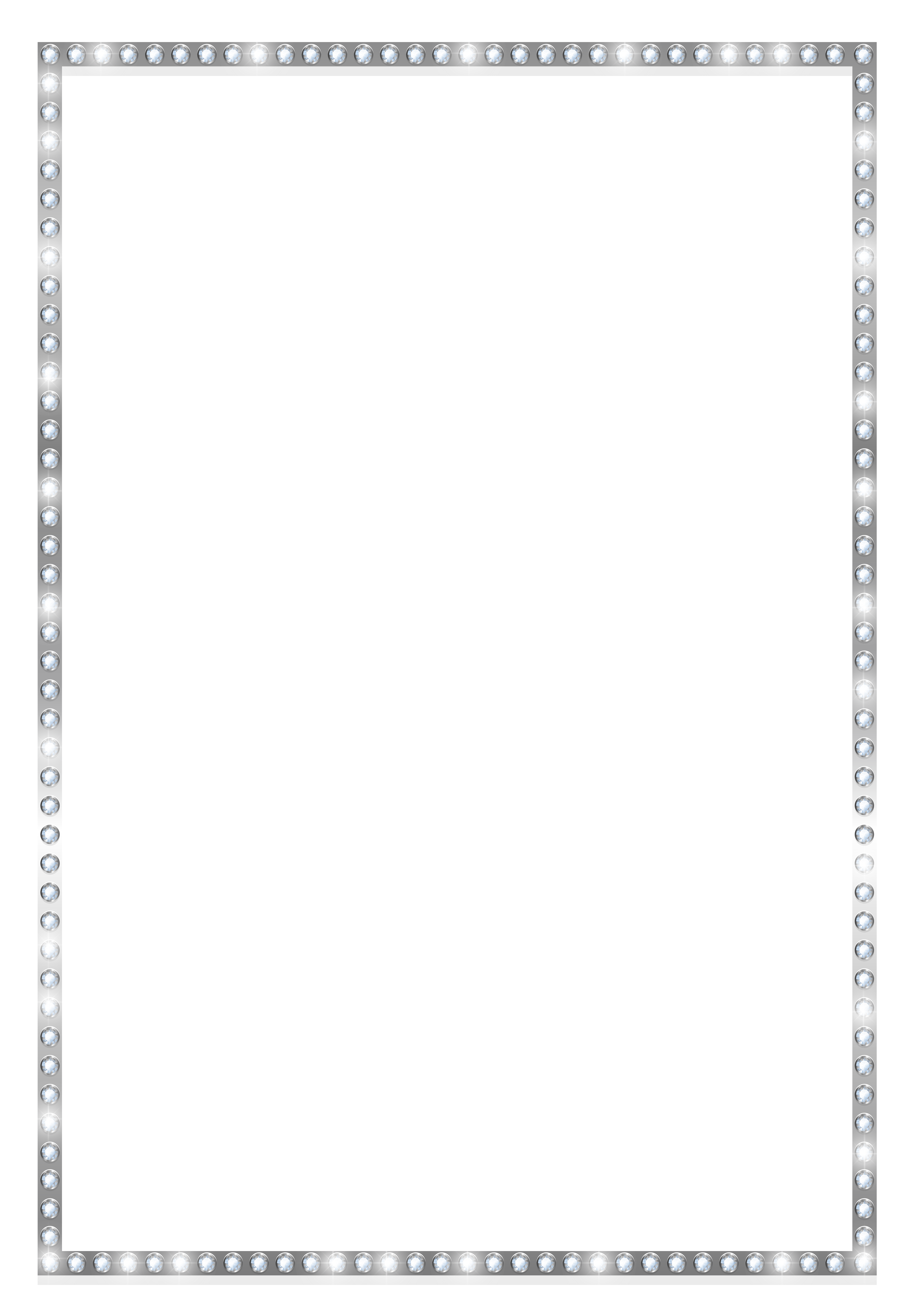 Silver border png. Frame with crystals clip
