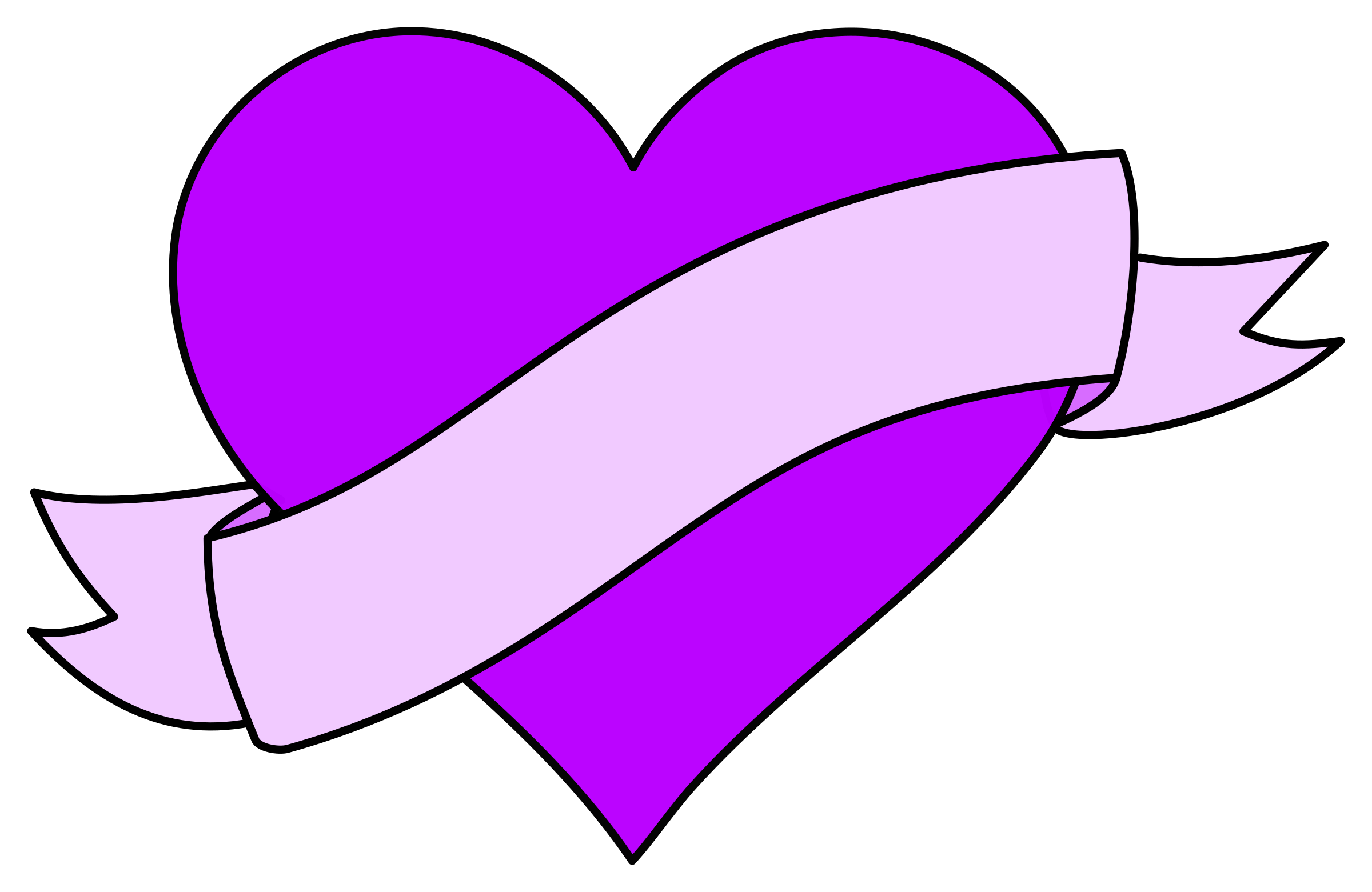 clipart heart ribbon