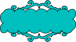 Teal clip art at. Clipart banner swirl