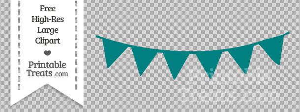 Bunting banner printable treats. Pennant clipart teal