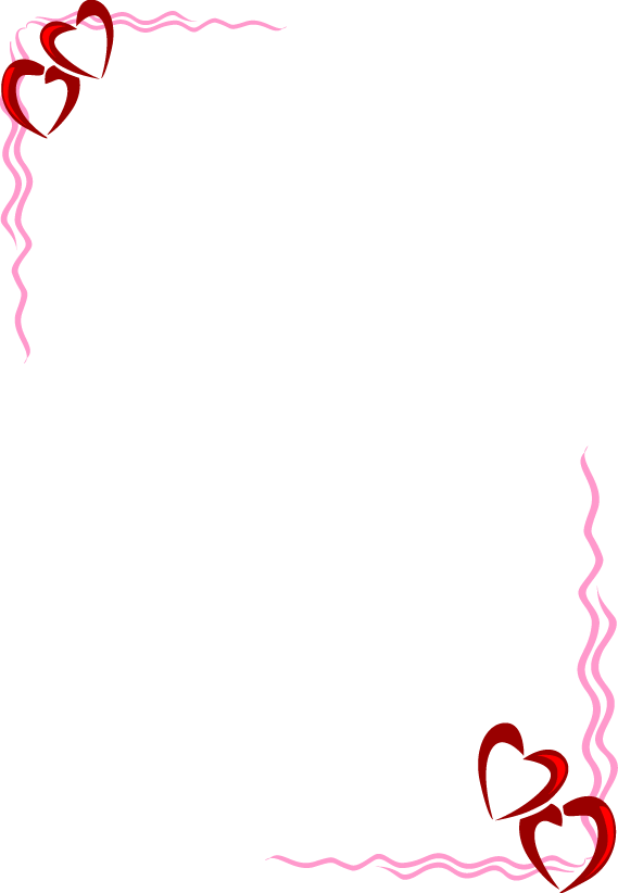 Image of valentine border. Clipart heart borders