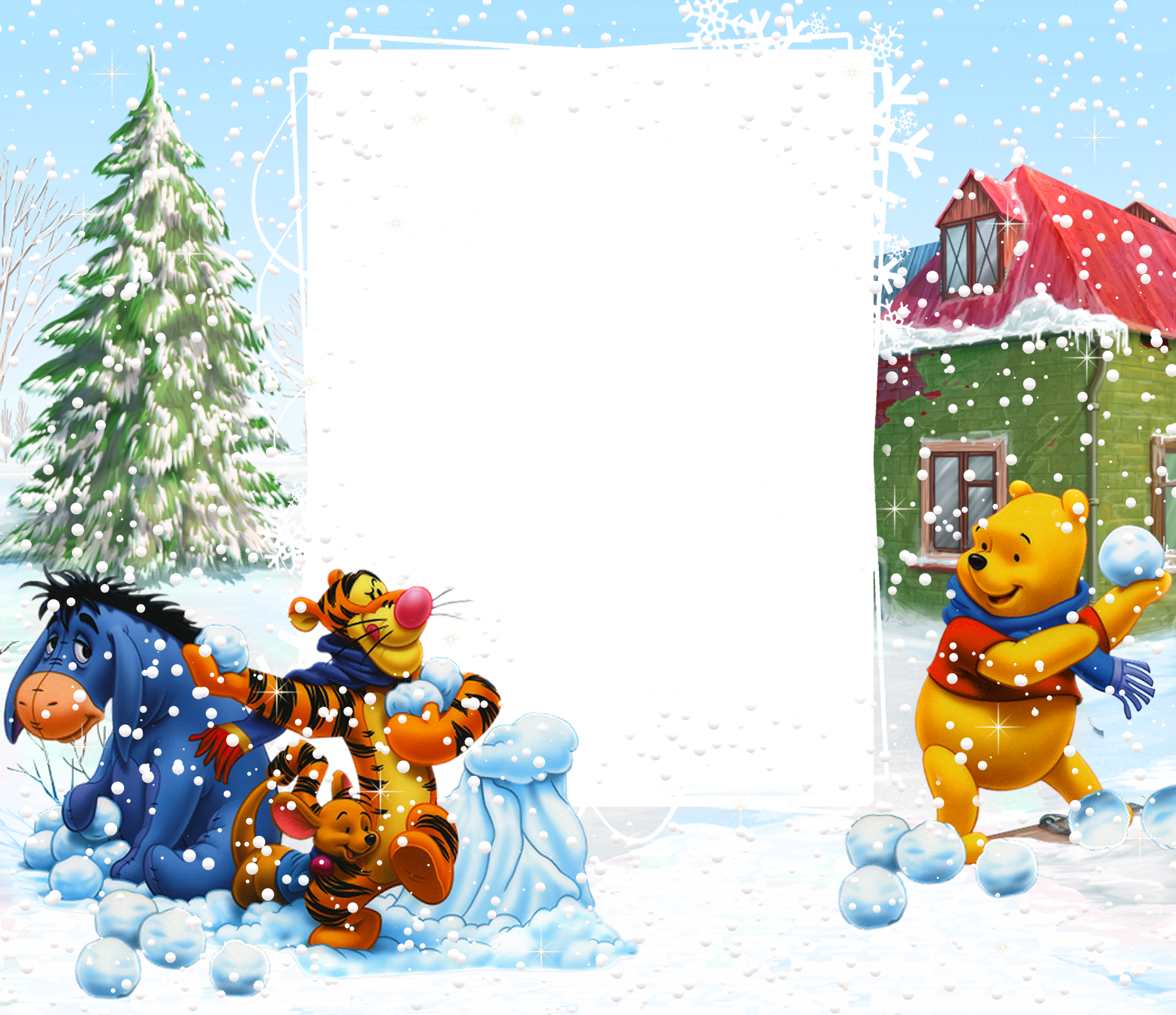 Winter clipart frame. Winnie the pooh png
