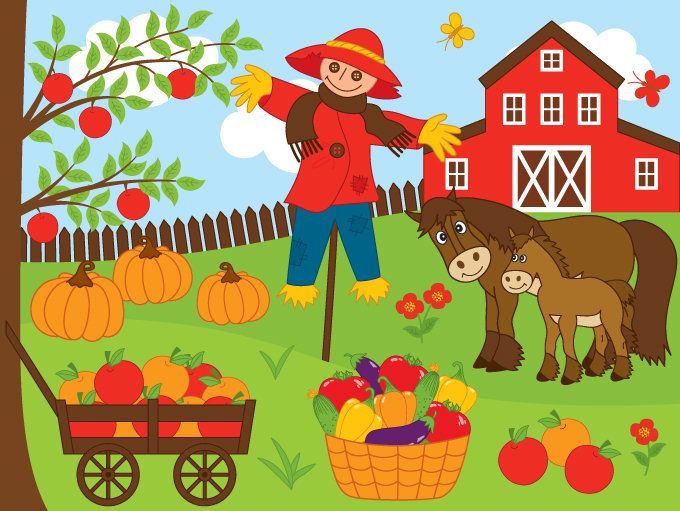 scarecrow clipart pumpkin farm