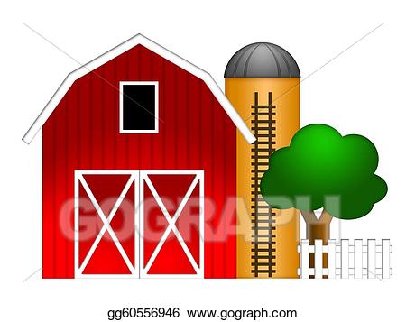 Clipart barn barn silo. Drawing red with grain
