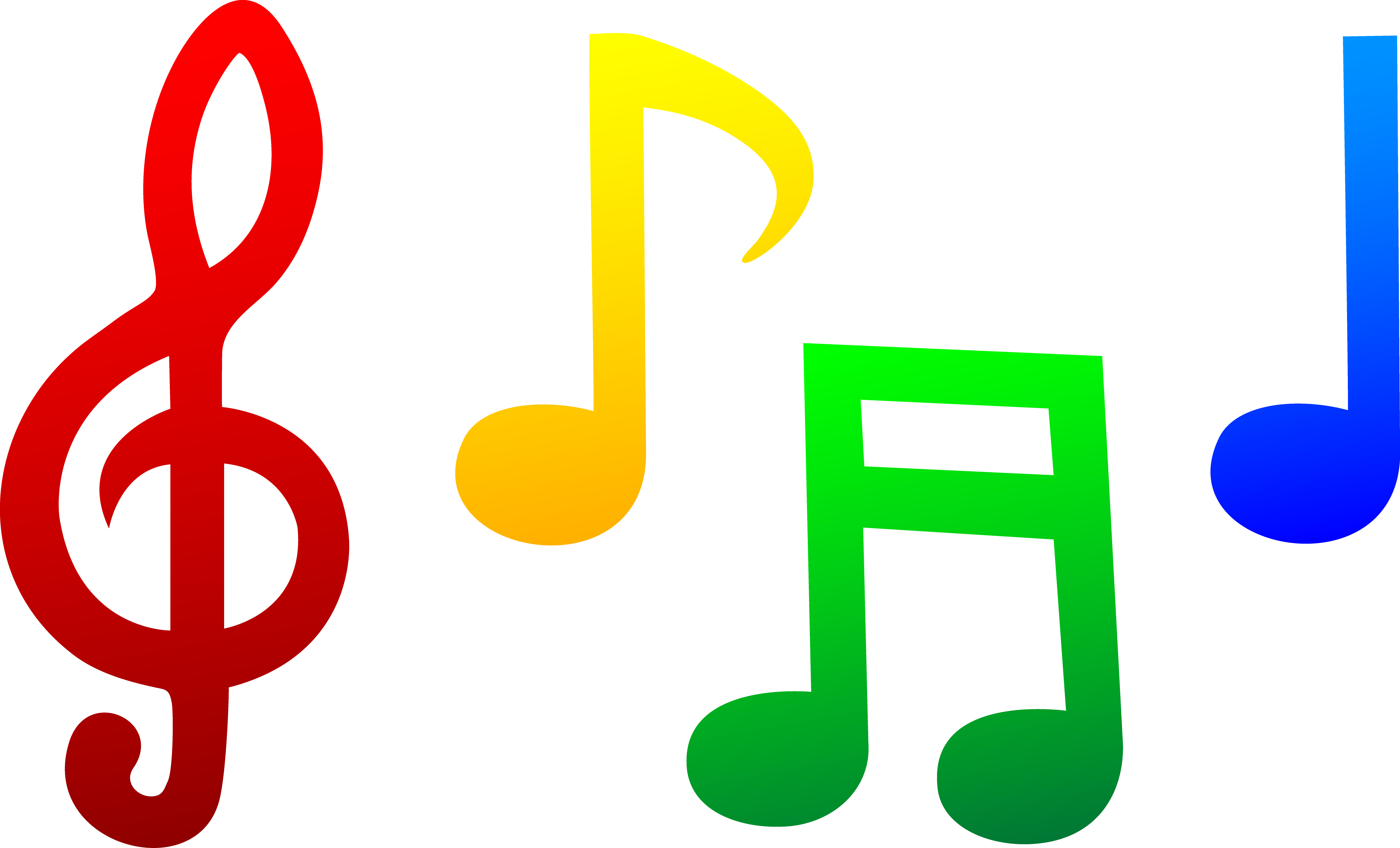 Free music notes at. E clipart colorful