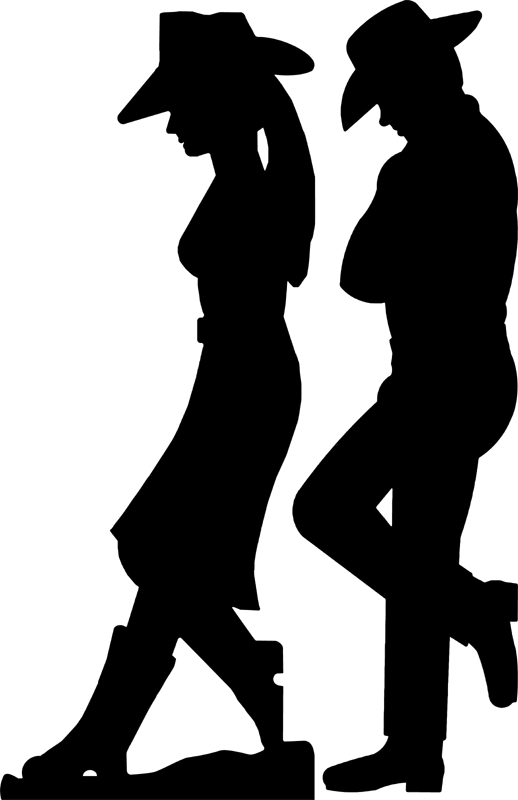 Cowboy cowgirl silhouette clip. Jeans clipart dancing