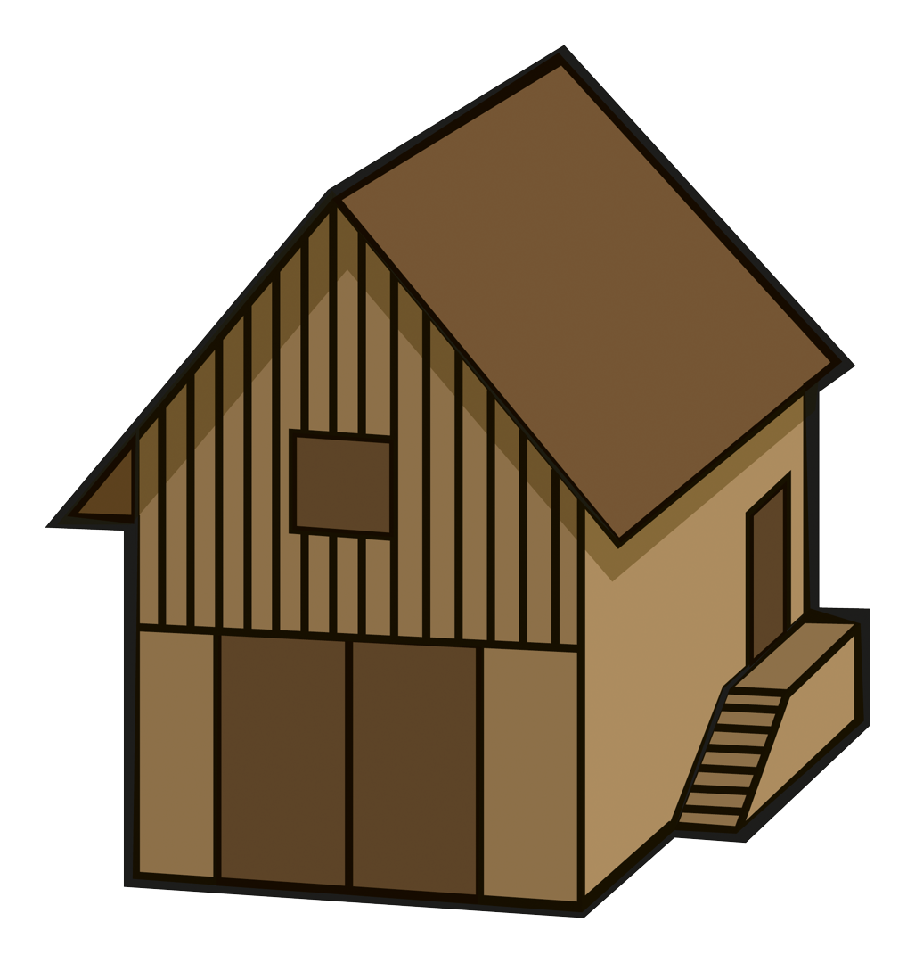 Clipart barn granary. Storage and wagon shed
