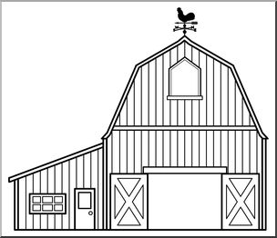 clipart barn line drawing