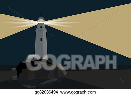 Eps vector lighthouse with. Clipart barn night time