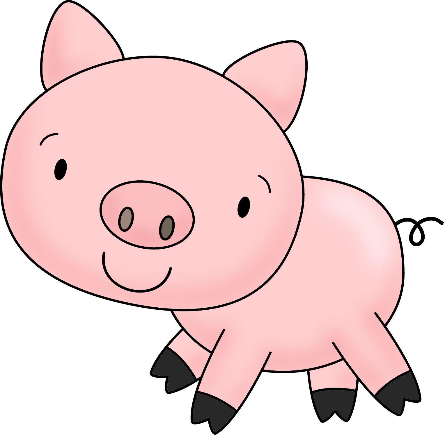 clipart pig fence