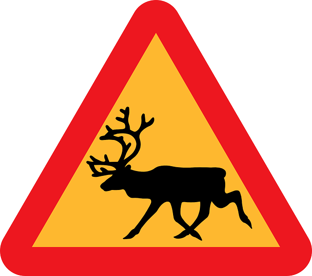 Elk clipart arctic. Sign safety road information