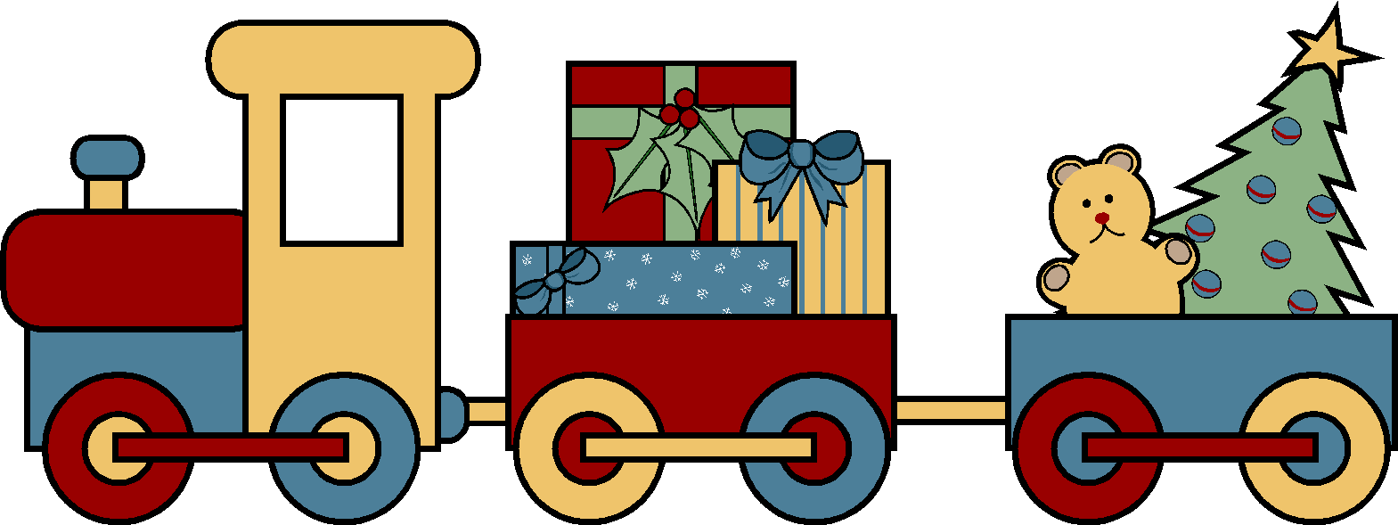 Image of choo train. Steampunk clipart christmas