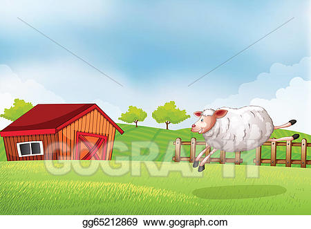 clipart sheep barn