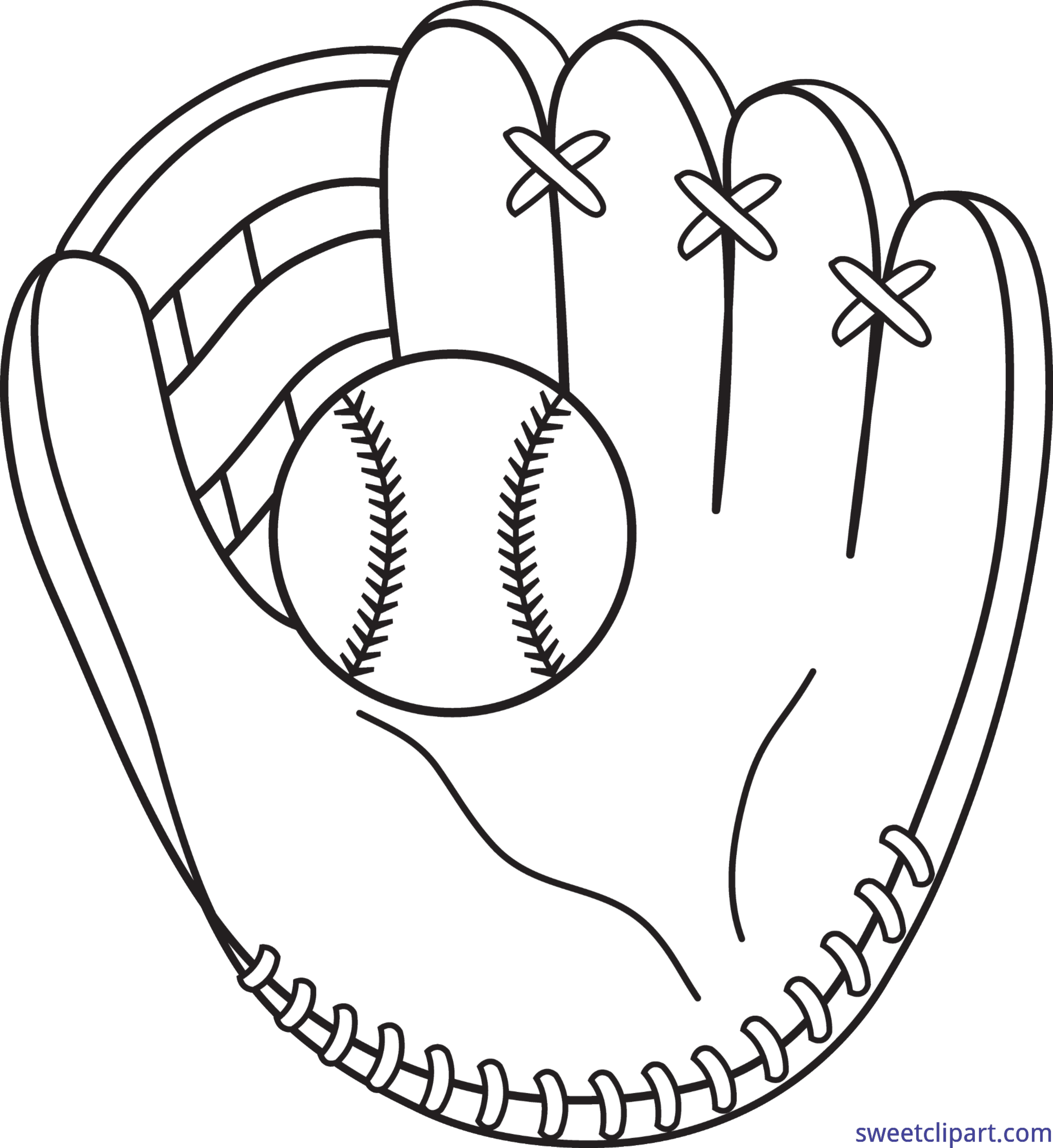 glove clipart black and white