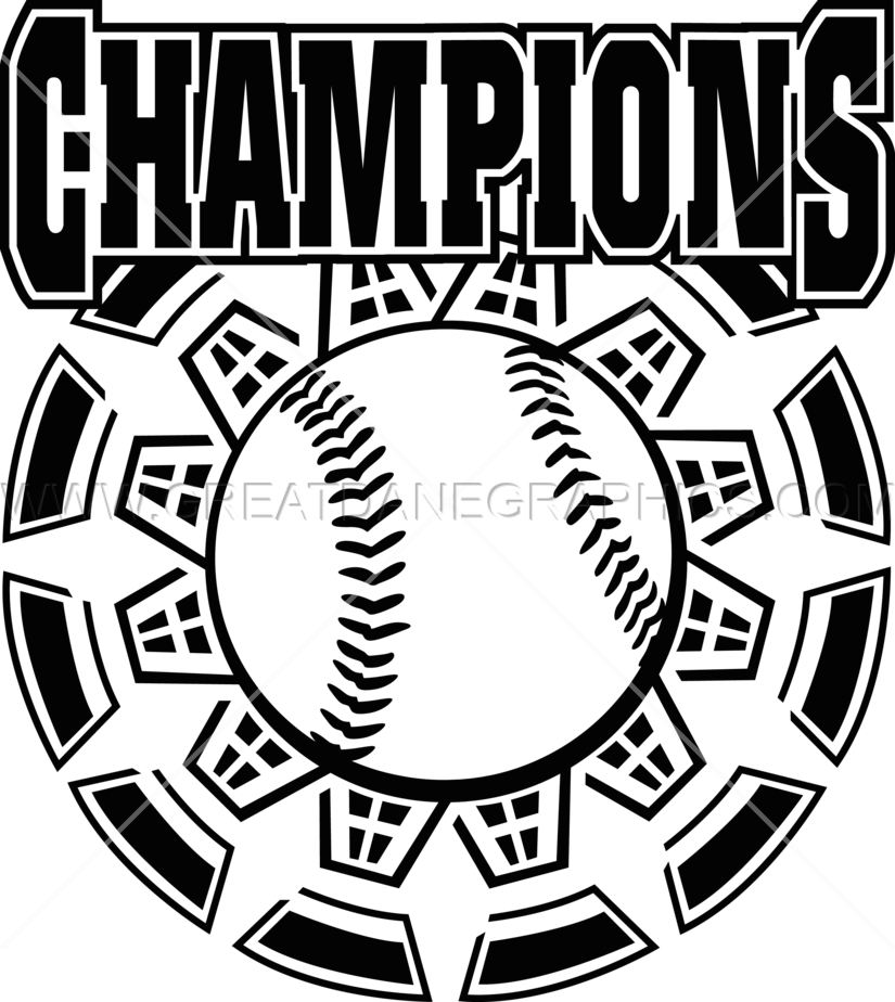 Clipart baseball champion. Rectangle template production ready