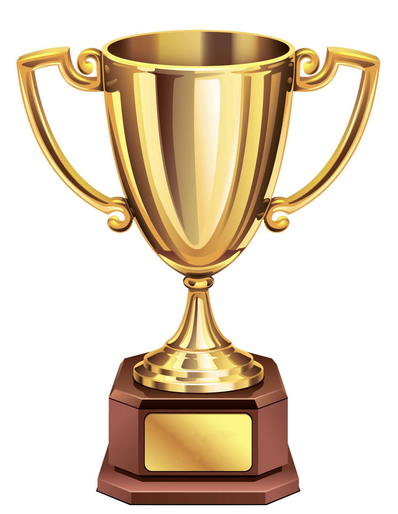 Transparent gold cup png. White clipart trophy